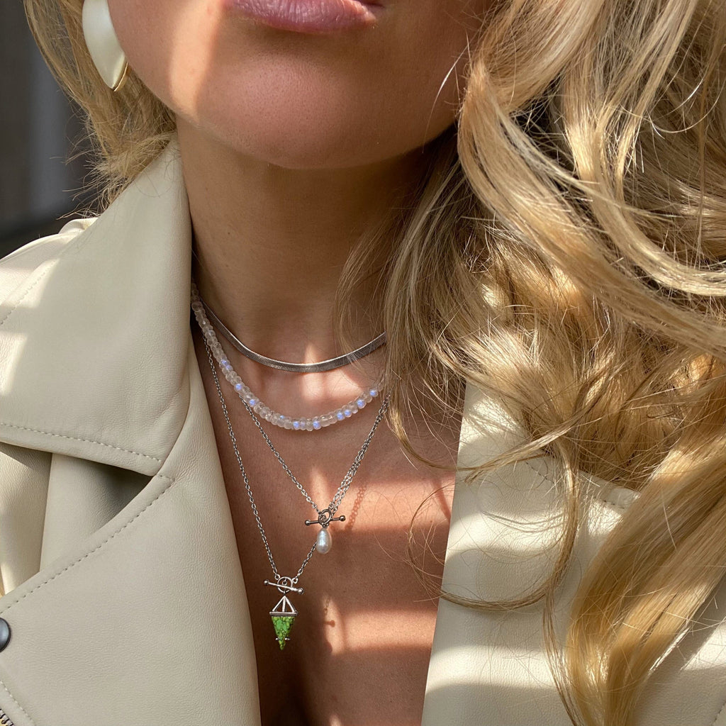Beads Necklace - Moonstone