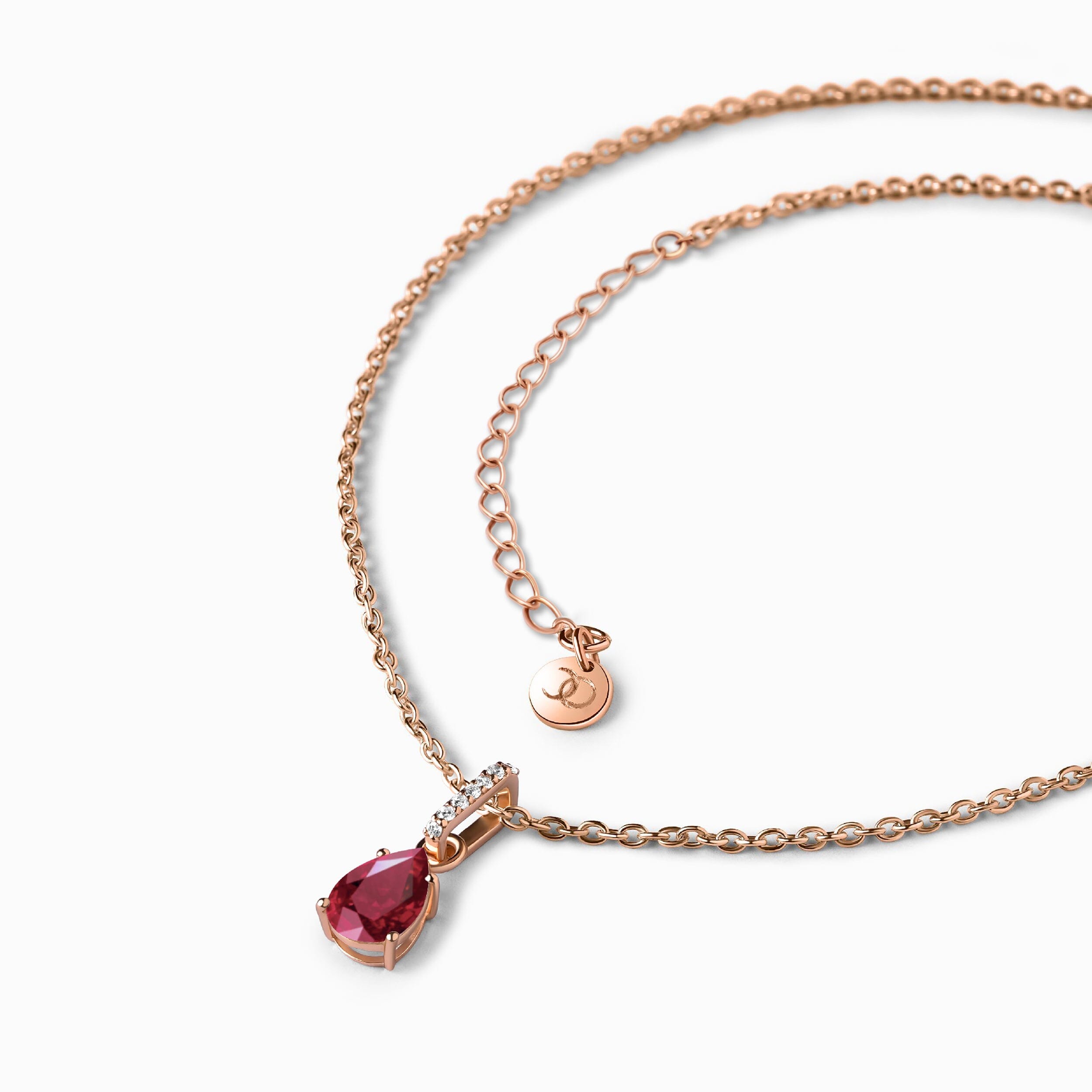 Ruby Necklace Sway - July Birthstone
