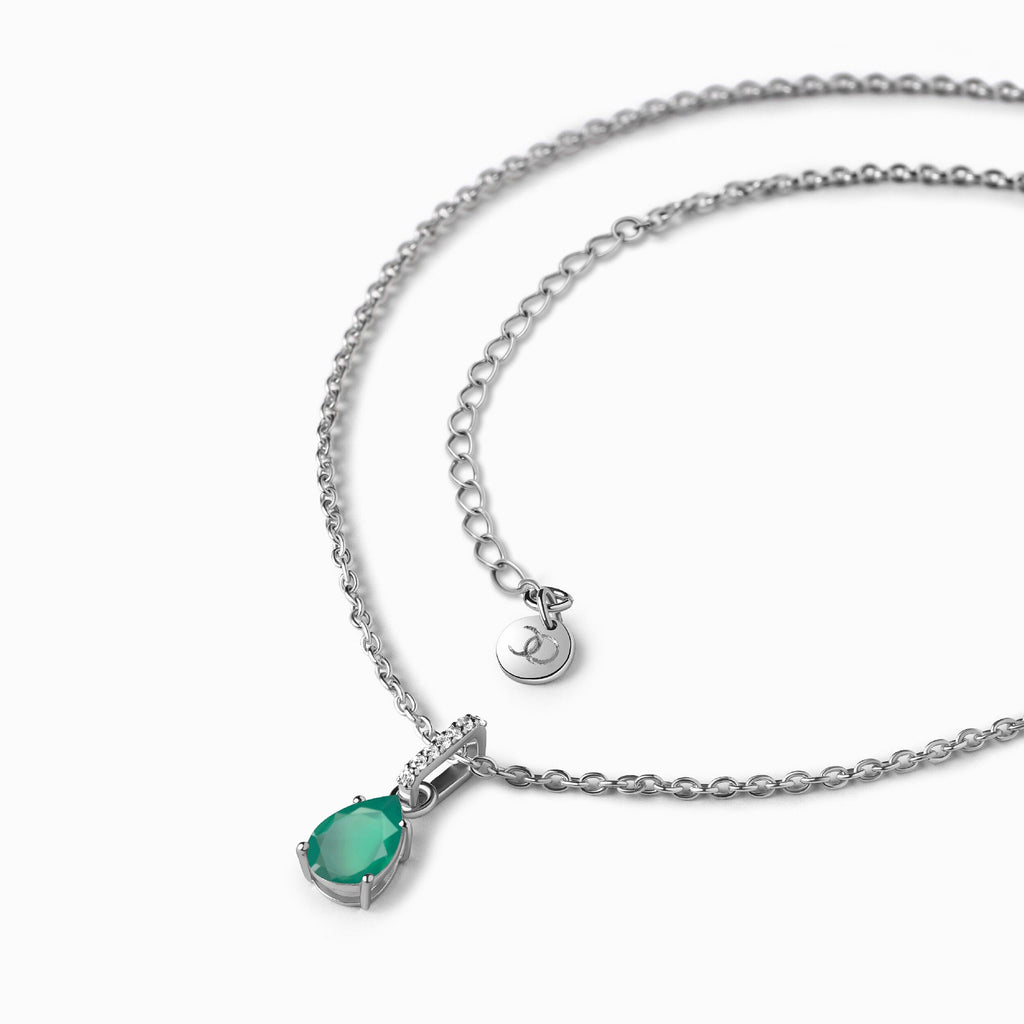 Green Onyx Necklace Sway - May Birthstone