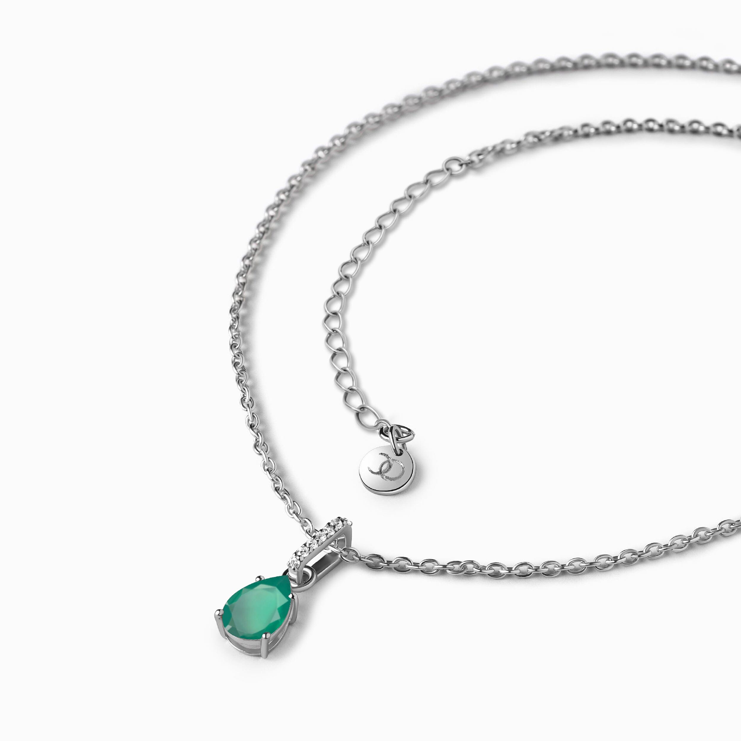 Green Onyx Necklace Sway - May Birthstone