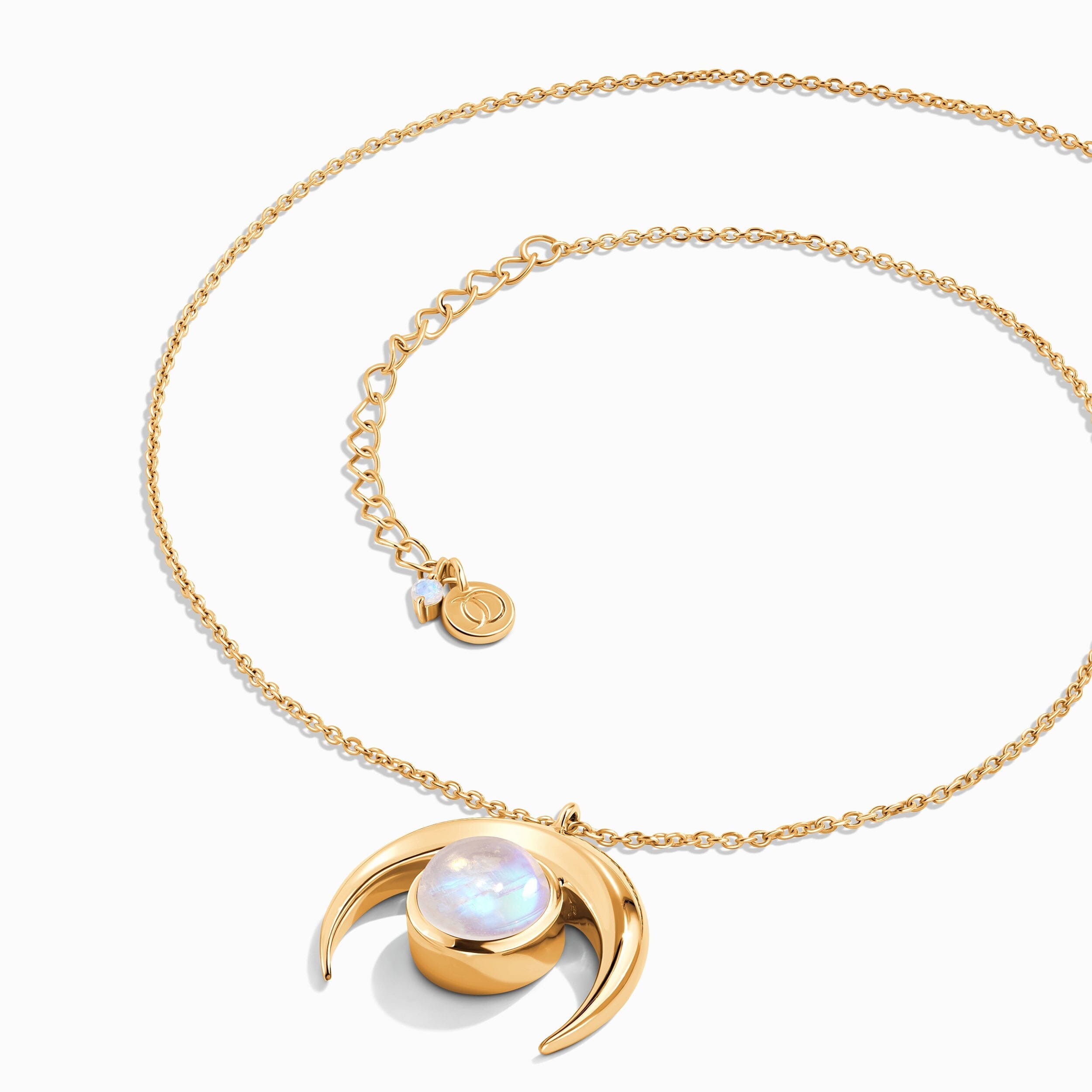 Moonstone Necklace - Crescent Moon