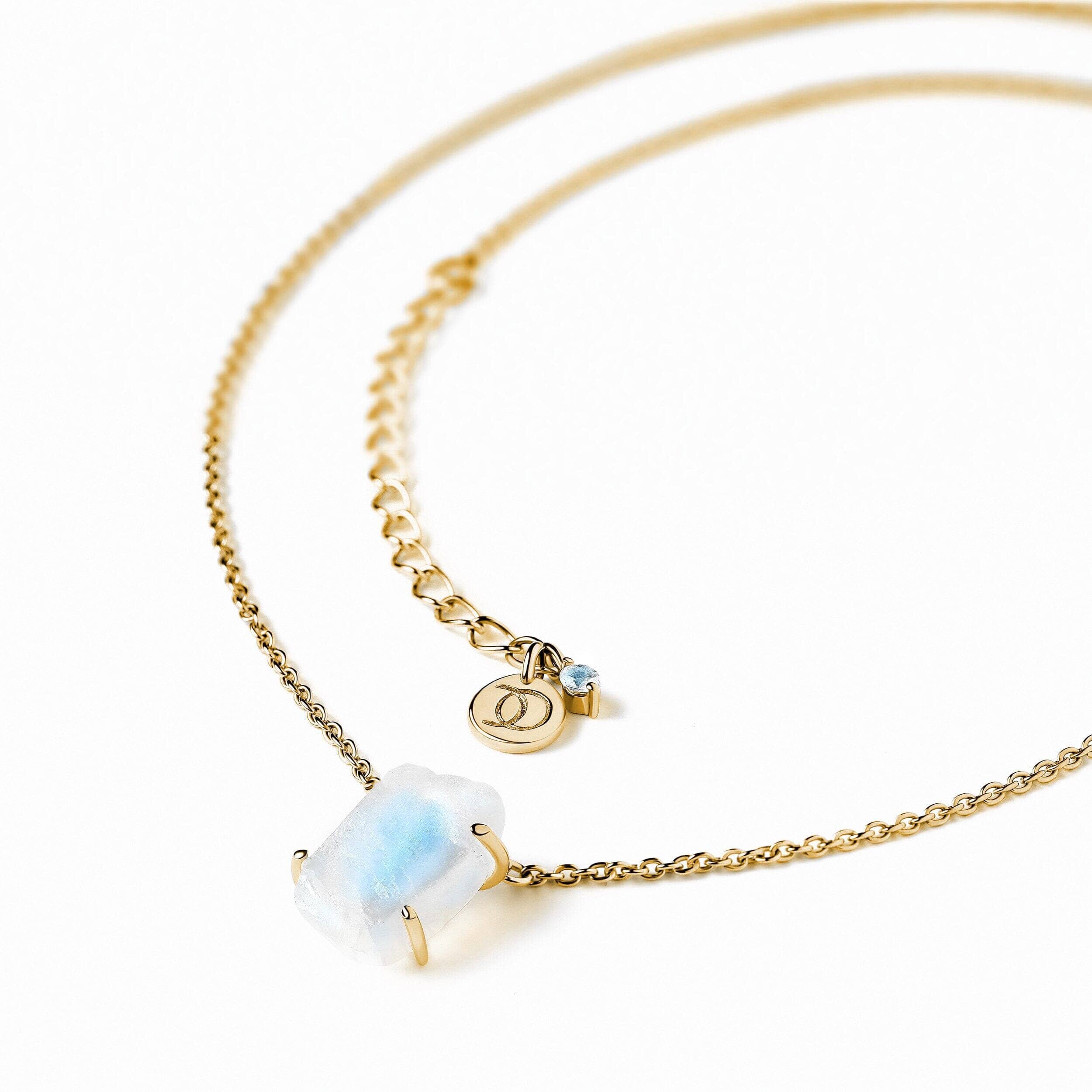 Raw Crystal Necklace - Moonstone 'Intuition'