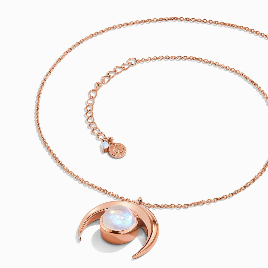 Moonstone Necklace - Crescent Moon
