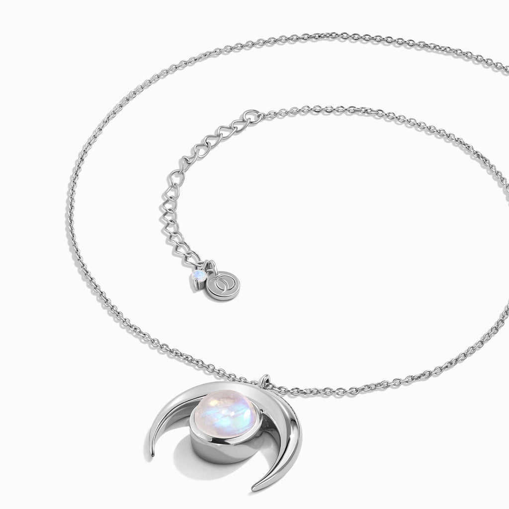 Moonstone Necklace - Crescent Moon