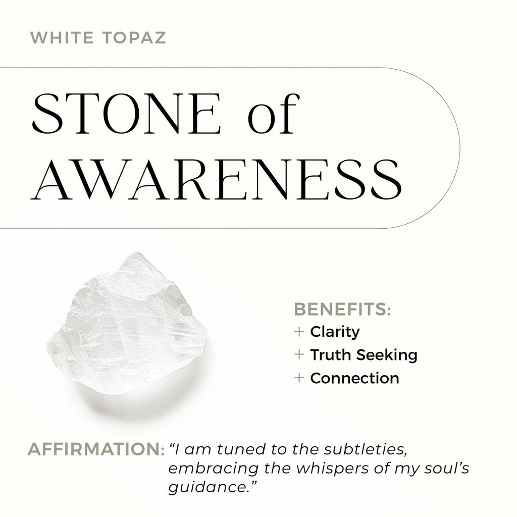 White Topaz Necklace Sway - April Birthstone
