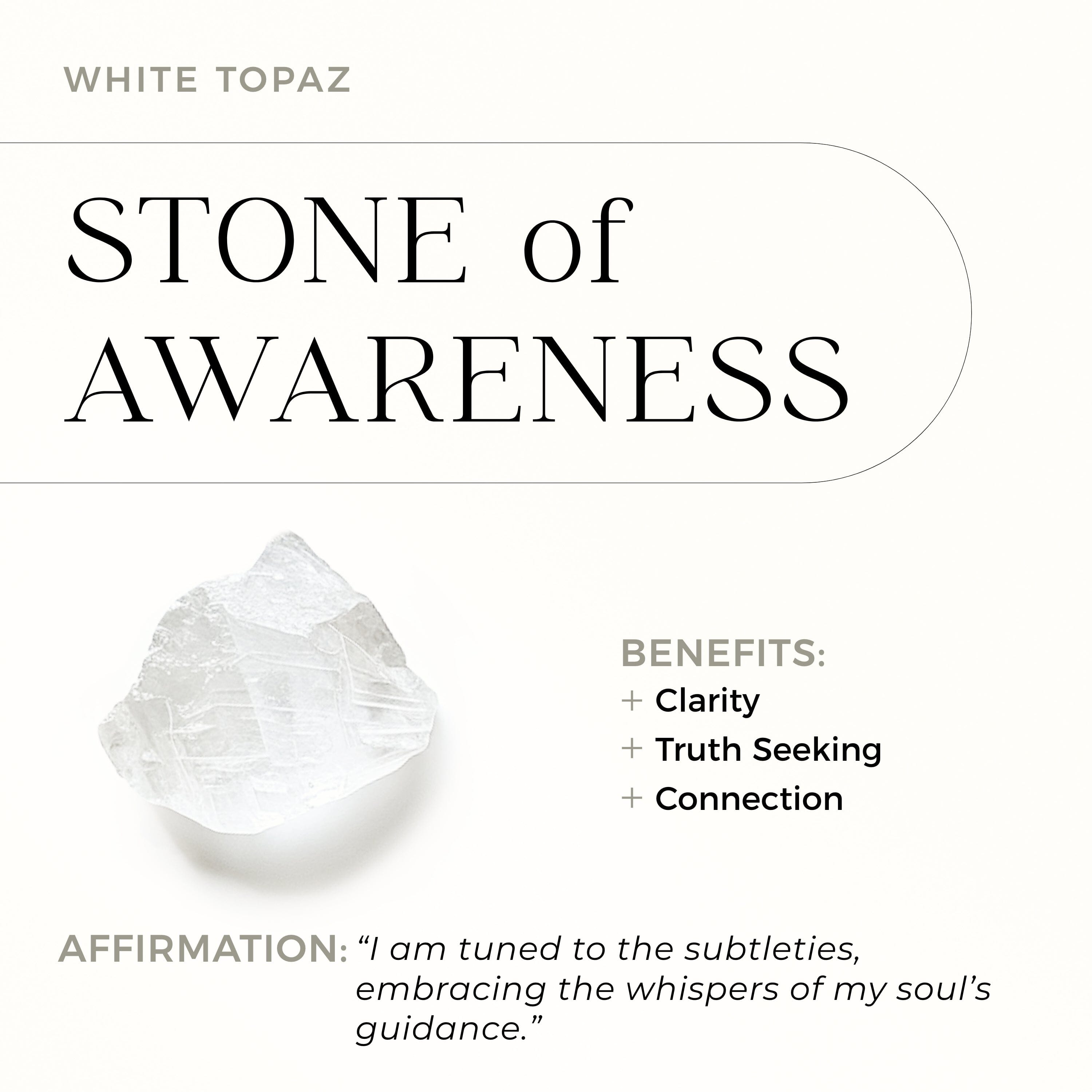 White Topaz Necklace Sway - April Birthstone